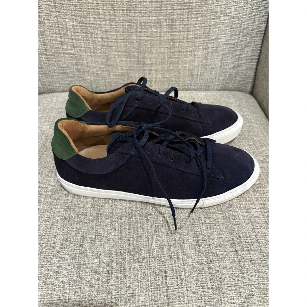 Goatlane Navy Blue Suede Golf Sneakers Green Heel Tab Mens 44 Made in Portugal